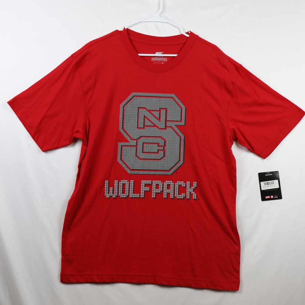 NC State Wolfpack Shirt Mens Large NCAA Basketball Colosseum Pixel Red Tee